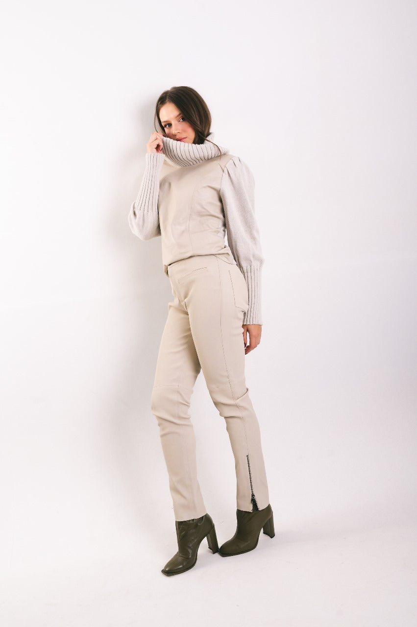 CALÇA SKINNY COURO STRECH